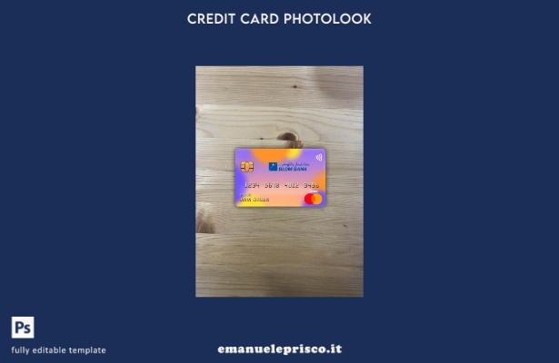 modello frontale photolook della carta principale della banca Blom egiziana stil